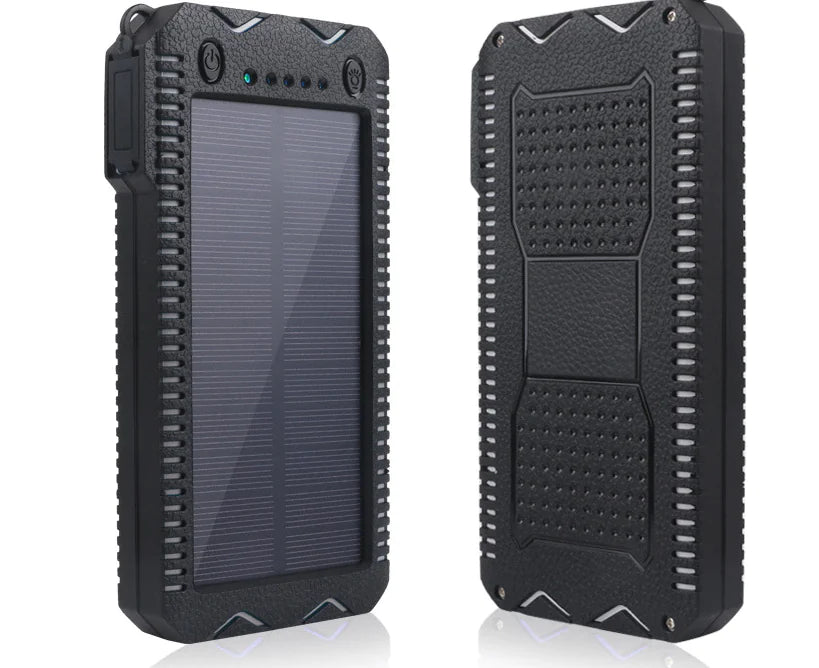 Solar Power Bank with Cigarette Lighter and Waterproof Design