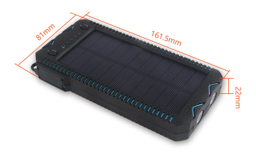 Solar Power Bank with Cigarette Lighter and Waterproof Design