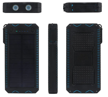 Solar Power Bank with Cigarette Lighter and Waterproof Design